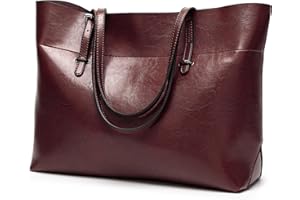 Aileese Womens Soft Leather Handbags Large Capacity Retro Vintage Top-Handle Casual Tote Shoulder Bags