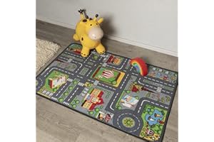 ED Roseley Children's Kids Boys Girls City Town Car Toy Vehicles Road Interactive Activity Playroom Playmat Carpet Rug for Toddlers Floor Play Nursery Room (95 x 133 CM (3'1" x 4'4"))