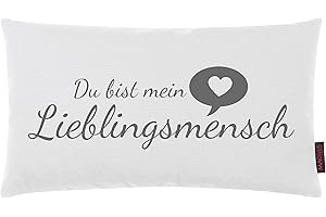 MAGMA Kissen Lieblingsmensch weiß 25x45 cm Made in Germany/Ökotex 100