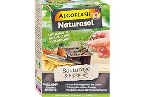 ALGOFLASH NATURASOL Poudre pour Bouturage & Repiquage, Utilisable toute l'année, 5 x 5 g, BIOBOU5A