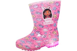 Gabby's Dollhouse Girls Light Up Wellington Boots Kids Rain Snow Shoes Wellies