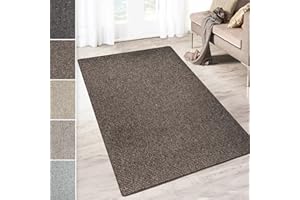 ‎CASA PURA casa pura Teppich Läufer Carlton | Flachgewebe dezent Gemustert | Teppichläufer in vielen Größen | als Küchenläufer, Flurläufer (Braun - 66x100 cm)