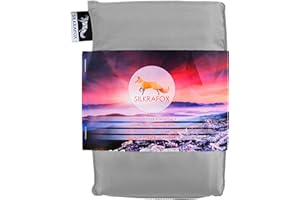 Silkrafox Ultralekka wkładka do śpiwora, sztuczny jedwab, idealny do wędrówek, wędrówek z plecakiem, aktywności na świeżym powietrzu