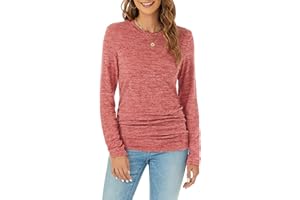 Famrrifuu Maglia Manica Lunga Donna Collo Rotondo Maglietta Elegante Basic Top Bluse Autunno Inverno T-Shirt