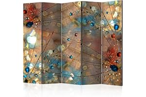 murando Decorative Room Divider Dandelion Flower 225x172 cm / 89"x68" Double-Sided Folding Screen 5 Panels Room Partition Non-Woven Canvas Print Opaque Photo Display b-B-0139-z-c