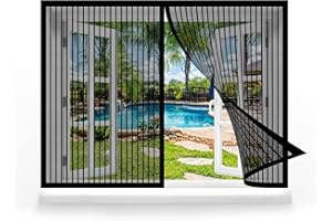 GOUZOO Tenda Zanzariera Magnetica Finestra 80 x 150 cm, Zanzariera Porta Finestra Magnetica, Adsorbimento Magnetico Antistrappo per Finestra, Nero