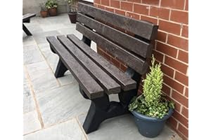 Tamstar 3 Seater Outdoor Bench – Made from Recycled Plastic – Weatherproof Garden Bench Seat for Pubs, Schools, Parks, Playgrounds, Golf Clubs, Cricket Grounds, Memorial – Durable & Low Maintenance