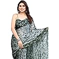 MIRCHI FASHION Women's Stylish Chiffon Floral Printed Saree with Blouse Piece