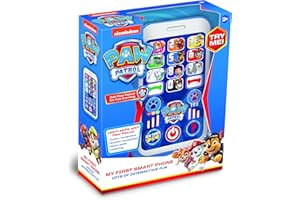 Paw Patrol Toys PAW01 Paw Patrol My First Smart Phone Jouet pour Enfants Aide au développement, à la Reconnaissance, à l'écoute et à la motricité des Enfants, à partir de 3 Ans, Gris Clair
