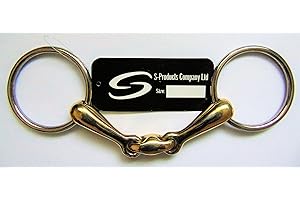 S-PRODUCTS EQUESTRIAN LOOSE RING CURVED COPPER MIX MOUTHPIECE LOZENGE SNAFFLE HORSE BIT