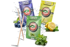 ‎STOXSER Stoxser 450x Zahnstocher mit Geschmack 3er Pack Blaubeere und Zitrone/Lemon und Mint/Menthol Geschmacksrevolution Zahnstocher Geschmack Kein Kaugummi Unterstützend zu Zahnpasta Zahnseide Zuckerfrei