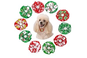 JpGdn 10pcs Dog Collar charms Collar Bow Ties and Dog Bowties Attachments for Small Medium Puppy Rabbit Flower Bows for Party Holiday Sliding Grooming Attachment Accessories