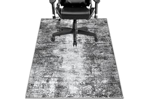 Capslpad Antypoślizgowe maty na krzesła do podłóg z twardego drewna, 90 x 120 cm, czarne, abstrakcyjne, do biurka