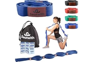Seatwith Yoga Stretching Strap - Exercise Straps - Transport Bag + Training Instructions Included - For Fitness, Pilates, Physiotherapy