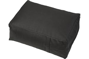 Handelsturm Rechteckiges Kissen Yogakissen und Meditationskissen mit Trageschlaufe ca. 40 x 30 x 15 cm mit Füllung aus Buchweizen abnehmbarer Bezug separates Innenkissen