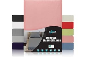 Dreamzie - Spannbettlaken 70x160cm - Baumwolle Oeko Tex Zertifiziert - Rosa - 100% Jersey Spannbetttuch 70x160