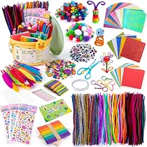 Tmefoy Kit Bricolage Enfant – 1200 Pièces, 18 Fournitures – Loisir Créatif Feutrine, Pompons, Yeux Mobiles – Dès 4 Ans