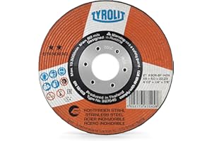 TYROLIT - Rough grinding discs for stainless steel - pack of 10 - 115mm x 6.0 x 22.23 - angle grinder disc with special mixture combines a long lifetime & best cutting ability