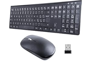 HomiTech Kit Tastiera e Mouse Wireless Batteria Ricaricabile Integrata Senza Fili per Computer PC Tablet Compatibile Windows Android Mac 16 Tasti Multimediali Alta Precisione Silenzioso Ergonomico