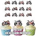 AK Giftshop Moto GP Motorbikes Mix - Edible Cupcake Toppers/Cake Decorations (Pack of 12)