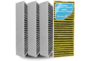 DL-pro Clean Air aktivt kolfilter 4 x filter köksfläkt set för Bosch HEZ9VRCR0 | Siemens HZ9VRCR0