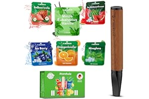 F.MERZCA® Rauchentwöhnung Atemholz mit 6 Gratis Geschmacksrichtungen, 18 Filter mit mehr Widerstand – nikotinfreier Zigarettenersatz & Rauchfrei Hilfsmittel (6 Geschmacksrichtungen)
