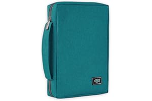 Canvas Bible Cover with Fish Symbol Appliqué, Blue, Small