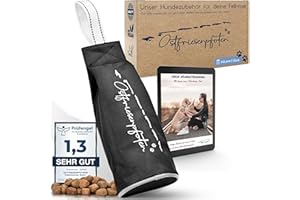 Ostfriesenpfoten® - extrem strapazierfähiger Futterbeutel 'Enno' | ohne Metallösen | Schwarz | Größe L | geeignet für alle Hunderassen - waschbarer Futterdummy inkl. eBook für Dein Agility-Training