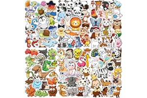 AIRNOGO Adesivi Bambini 300 Pezz Stickers Animali, Stile Animali Carini Kawaii, Ricompense Classe Scuola, Impermeabili Vinile Adesivi per Scrapbooking Quaderni Diario Journal Laptop Bottiglia Acqua Tazze ecc