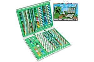 Minecraft Materiały plastyczne dla dzieci, zestaw artystyczny dla chłopców, malowanie, kredki, farby, markery, pastele olejne, wypełnione, etui artystyczne, zestawy do kolorowania dla dzieci, etui