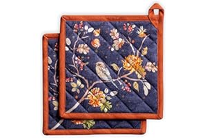 Maison d' Hermine Kelim Lot de 2 Pots à Passant Résistant À La Chaleur pour Barbecue Cuisine Cuisine Cuisine Griller Micro-Ondes Barbecue (Infinity, 20cm x 20cm)