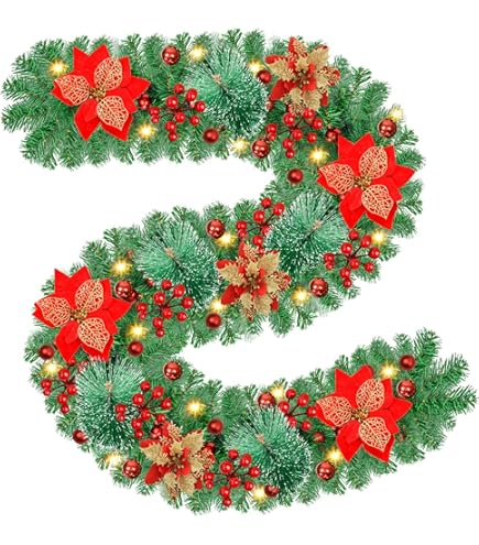 180cm Guirlande Sapin Artificiel Décoration De Noël Pour Escaliers