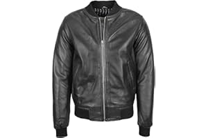 HOUSE OF LEATHER Blouson bomber en cuir véritable MA-1 style universitaire Ryan
