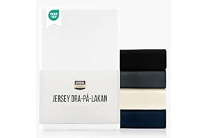 Utopia Bedding Jersey Dra-på-lakan, Vit, 120 x 200 cm - 25 cm Skärningar för tjocka madrasser, Påslakan Av Polybomull