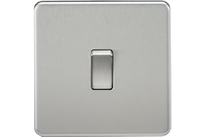 Knightsbridge SF2000BC Screwless 10 A 1-Gang 2 Way Switch, Brushed Chrome