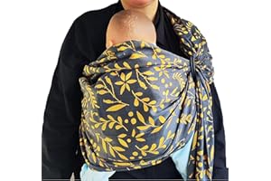 Shabany® - Ring Sling Tragetuch - 100% Bio Baumwolle - Babybauchtrage für Neugeborene Kleinkinder bis 15 KG - inkl. Baby Wrap Carrier Anleitung - anthrazit (noble)