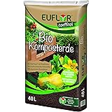 Euflor Bio Komposterde torffrei 40 L Sack, zur Aufbesserung und Anreicherung von Allen gärtnerischen Böden, aus 100% nachwach