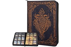 LYNX Segregator Kart - 9-Kieszeniowy Album/Trading Card Binder z Zamkiem - Folder 360 Ładowany z Boku dla TCG - Skóra 3D PU - Do MTG, Disney Lorcana, Magic The Gathering, Pokemon Akcesoria (Niebieski)