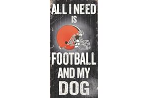 Fan Creations NFL Football and Dog Wood Sign
