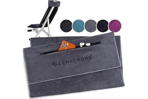 Zenacross - Telo Palestra Microfibra 120x50 - Asciugatura Rapida, Tasca con Cerniera - Morbido e Compatto Gym Towel Uomo Donna - Grigio