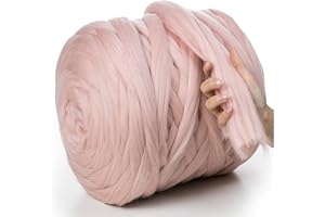 MeriWoolArt® 100% Lana Merino Hilo Grueso de Manta XXL 4-5cm, Hilo Gigante, Merino Mana Gruesa suave, Fieltro de Lana Seco Mojado, DIY Manta Grande Lana Regalo Navidad