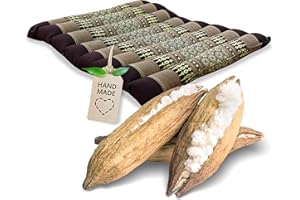 ‎LIVASIA livasia Sitzkissen Stuhlauflage klein - 35x35x4,5cm - Bodenkissen gesteppt Indoor/Outdoor, Meditationskissen Yogakissen, Stuhlauflage Palettenmöbel, Steppkissen für Stuhl und Bank (Braun)