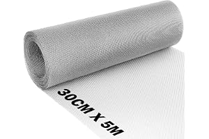 BLOSTM 304 rostfritt stål trådnät rulle - 30cm x 5m rostfritt fint metallnät för ventiler, lufttegelstenar, fönster - håller gnagare, insekter och skadedjur ute