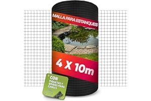 LAINFELD Red para estanques de malla fina, 4 x 10 m, resistente a la intemperie y a los rayos UV, red para pájaros, pollos, balcón, contra palomas y garzas