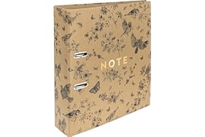 Interdruk Lever Arch File A4 75 mm - Natural Brown Kraft - Birds