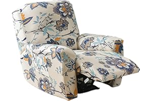 EBETA Elasticizzato Copripoltrona Fodera per poltrona, Fodera per poltrona relax in 4 pezzi, Coprisedile Chivas Poltrona Reclinabile Relax Completo con Tasche (Papavero)