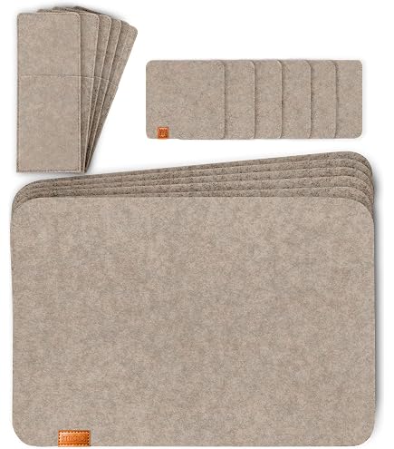 Kela Tischsets ALIA 4-teilig – Filz, Braun, 45x30 Cm, Waschbar, Schützt Tische Vor Kratzern