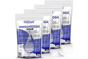GiDeli Tvättsoda 4 x 5 kg - Rent Natriumkarbonat i Pulver | Blekning av tvätt, rengöring av tvättmaskin och avlopp, mot fett på kastruller och kakel, E 500(i)