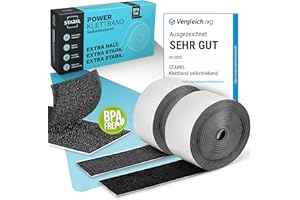 ‎STARKL STARKL® Premium Self-Adhesive Velcro Tape, Extra Strong and Velcro Self-Adhesive Extra Wide (Black), 5 m x 50 mm, Double-Sided Velcro Tape for Indoor and Outdoor Use