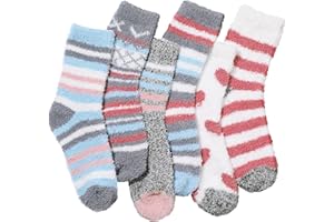 FULLOGO Fluffy Socks Womens - 6 Pairs Ladies Thermal Slipper Bed Cosy Socks for Women, Girls Warm Fuzzy Fleece Socks